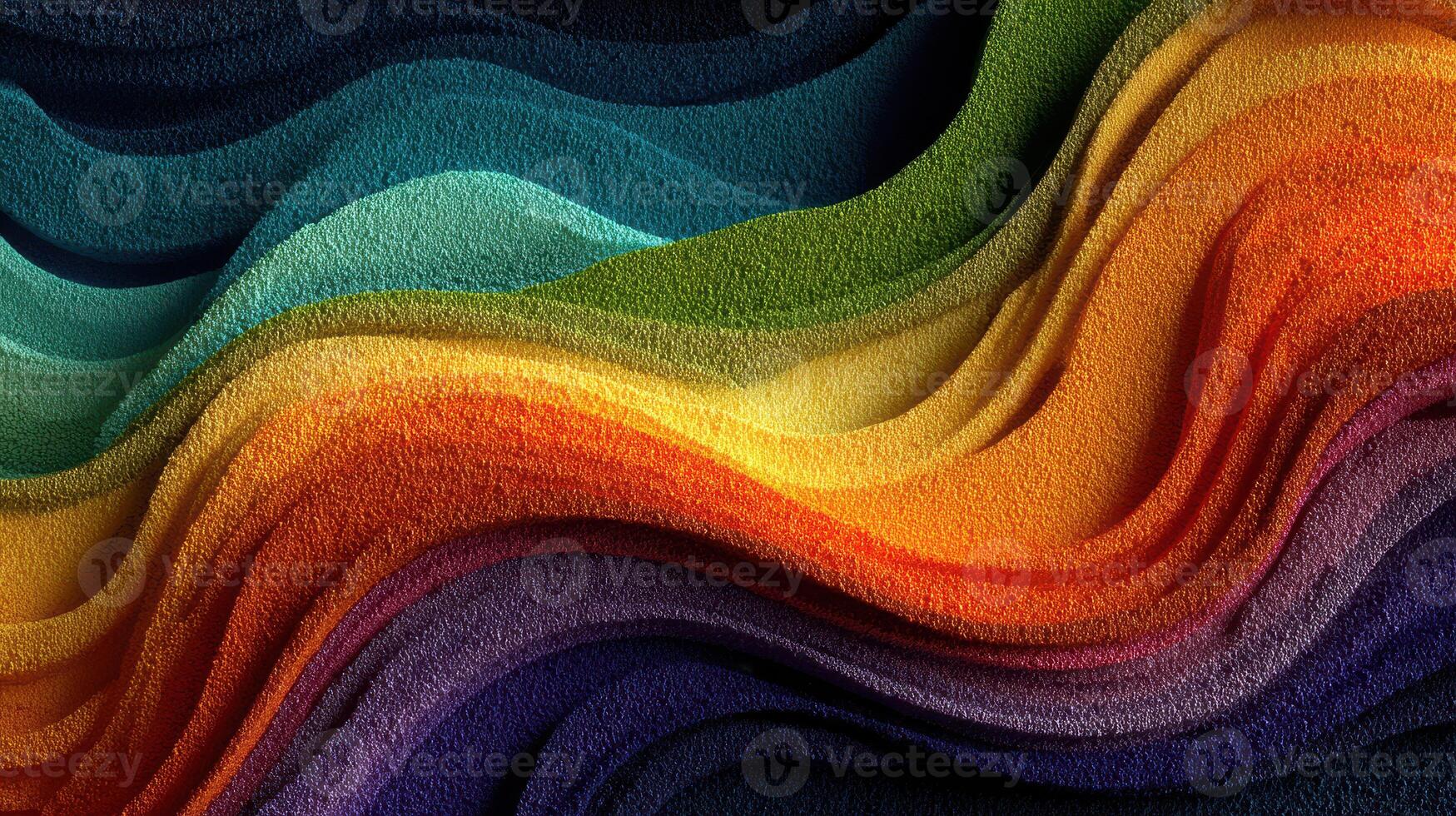 Vibrant waves of color create a mesmerizing abstract landscape in a rich tapestry of textures and hues photo