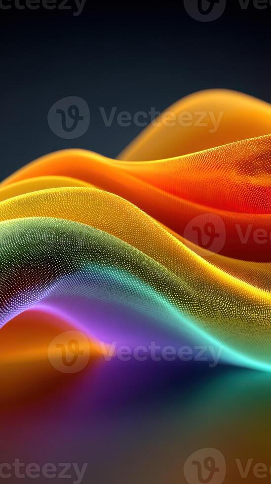 Vibrant waves of color create a dynamic abstract visual display in smooth flowing patterns photo