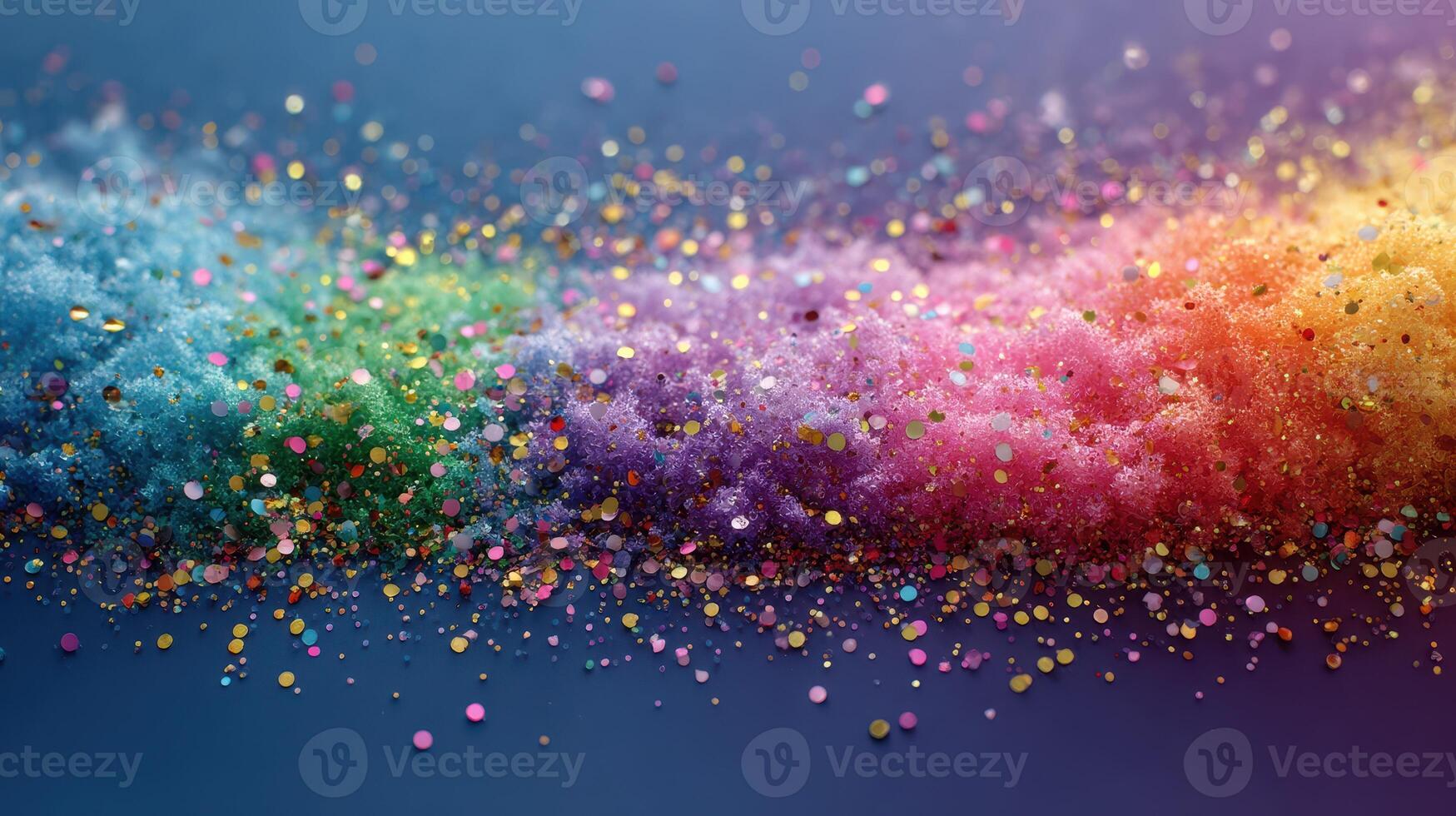 Colorful glitter and vibrant powder create a sparkling effect on a dark background during a creative arts project photo