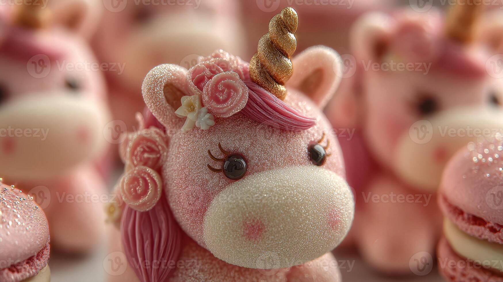 Delightful unicorn-themed desserts showcasing creativity and sweetness at a bakery during a sunny afternoon photo