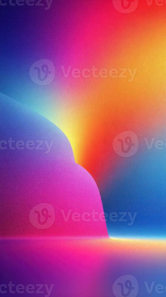 Colorful gradient landscape showcasing vibrant hues at sunset over a serene water surface photo