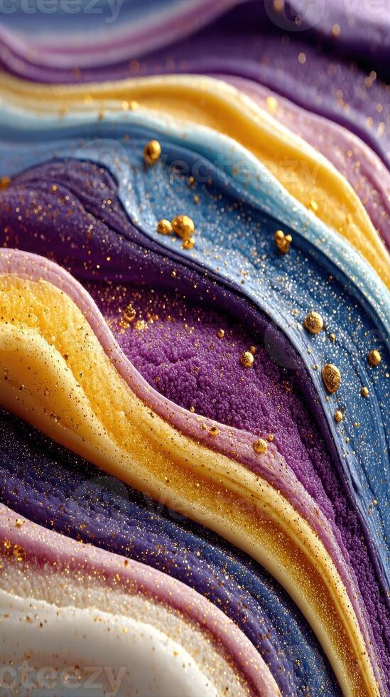 Layers of vibrant colors and textures showcase artistic design in dessert creation during an afternoon baking session photo