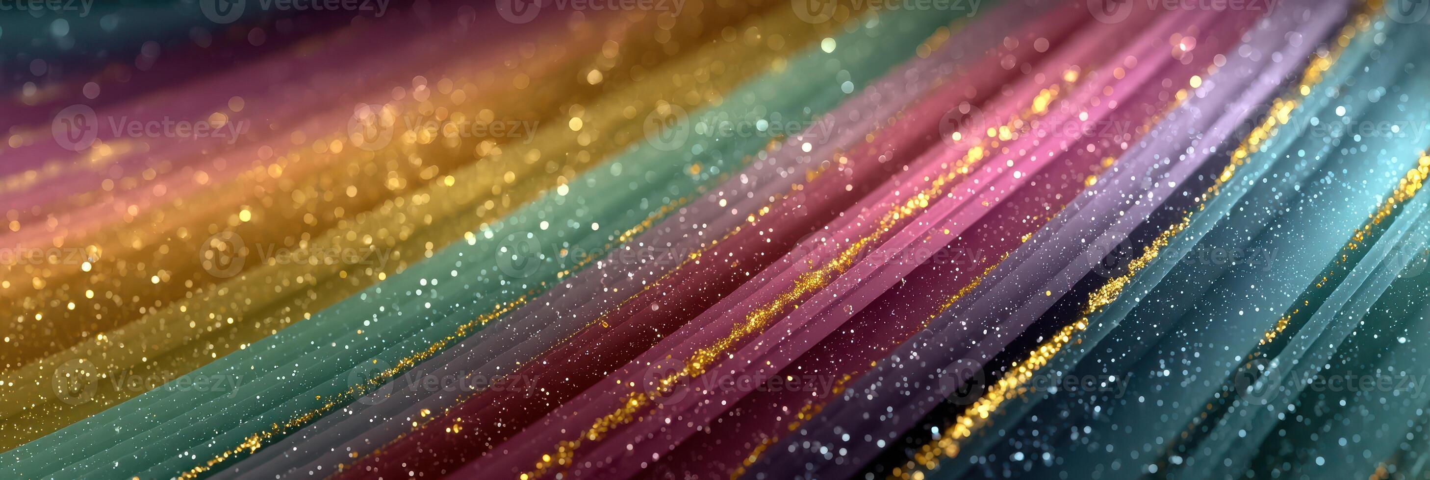 Colorful abstract design with shimmering lines and sparkling elements in a vibrant blend of hues photo