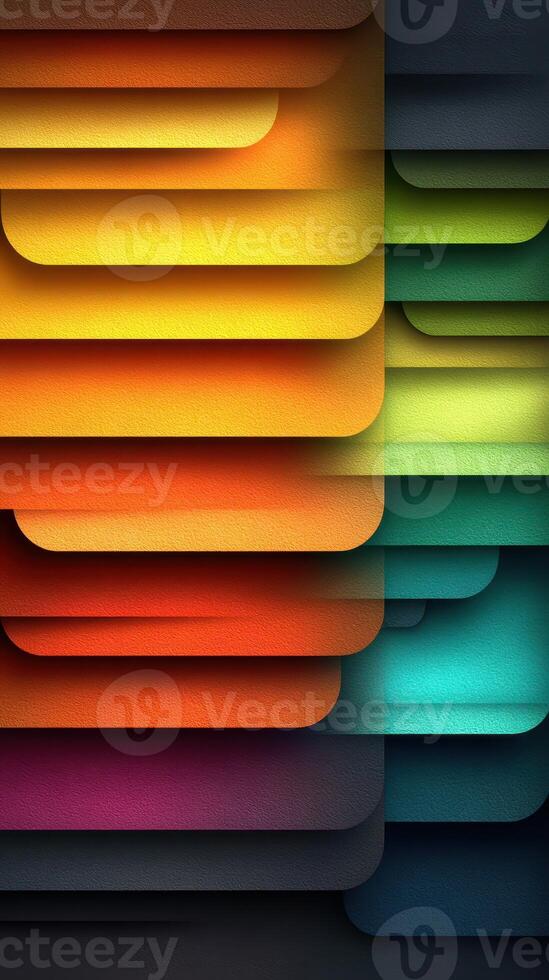 Colorful layered abstract art design with gradients in geometric shapes on a dark background photo