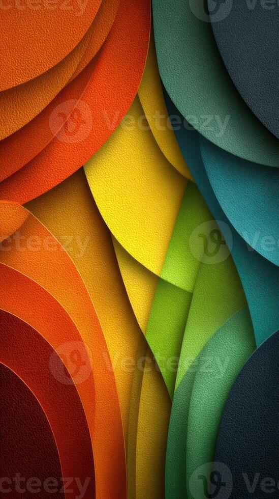 Vibrant layered abstract art showcasing rich colors and textured patterns in a captivating design photo