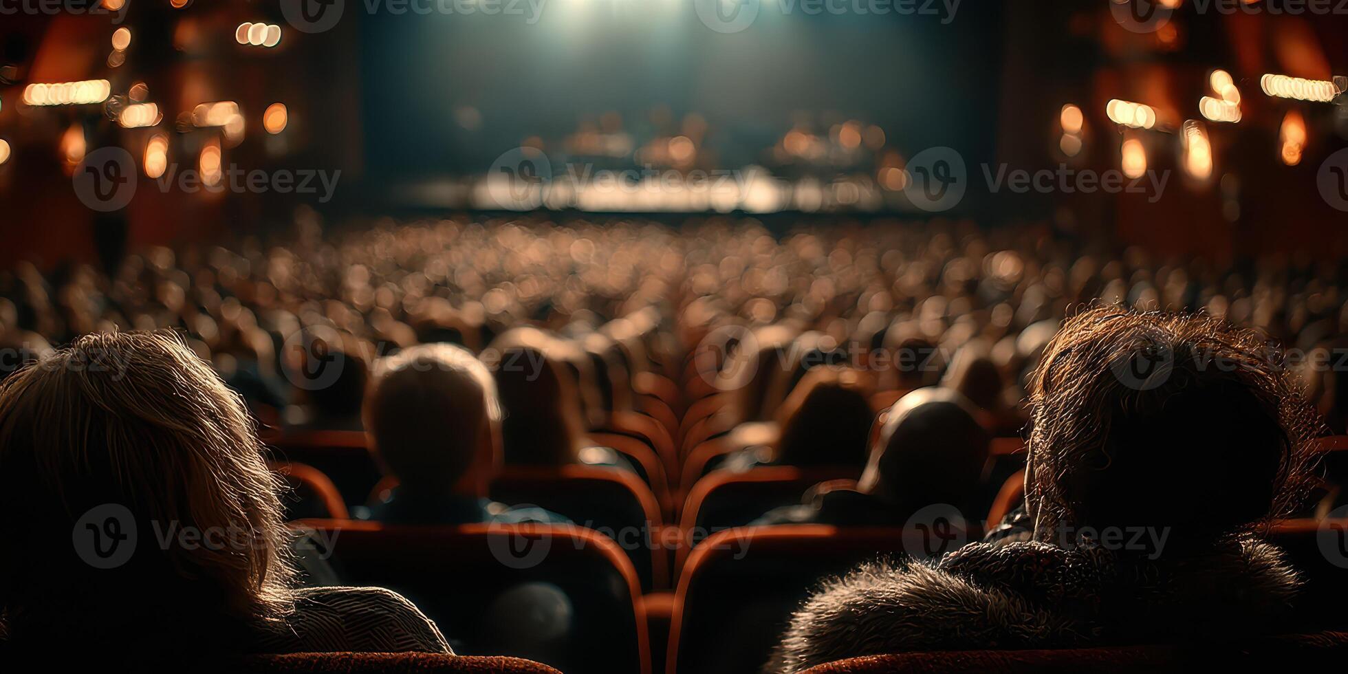 Audience enjoying an unforgettable performance at a theater during a live music event at night photo