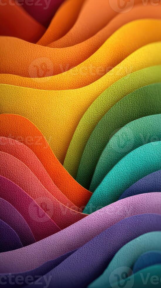 Vibrant waves of color create an abstract pattern on textured surfaces in a striking display of artistry photo