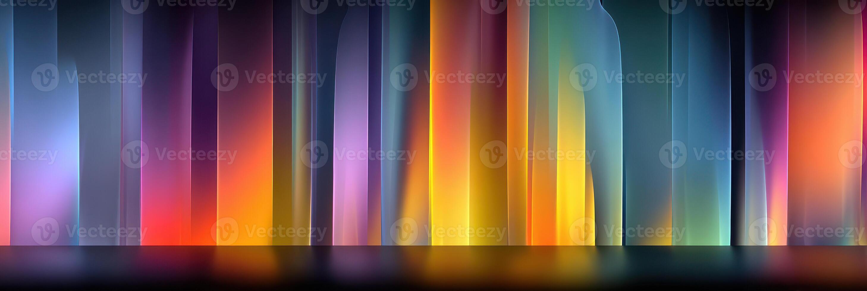Vibrant abstract light display with colorful hues and dynamic patterns creating an immersive visual experience during evening hours photo