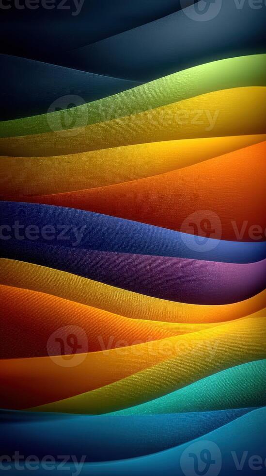 Vibrant waves of color create a dynamic abstract composition showcasing smooth transitions in hues and tones photo