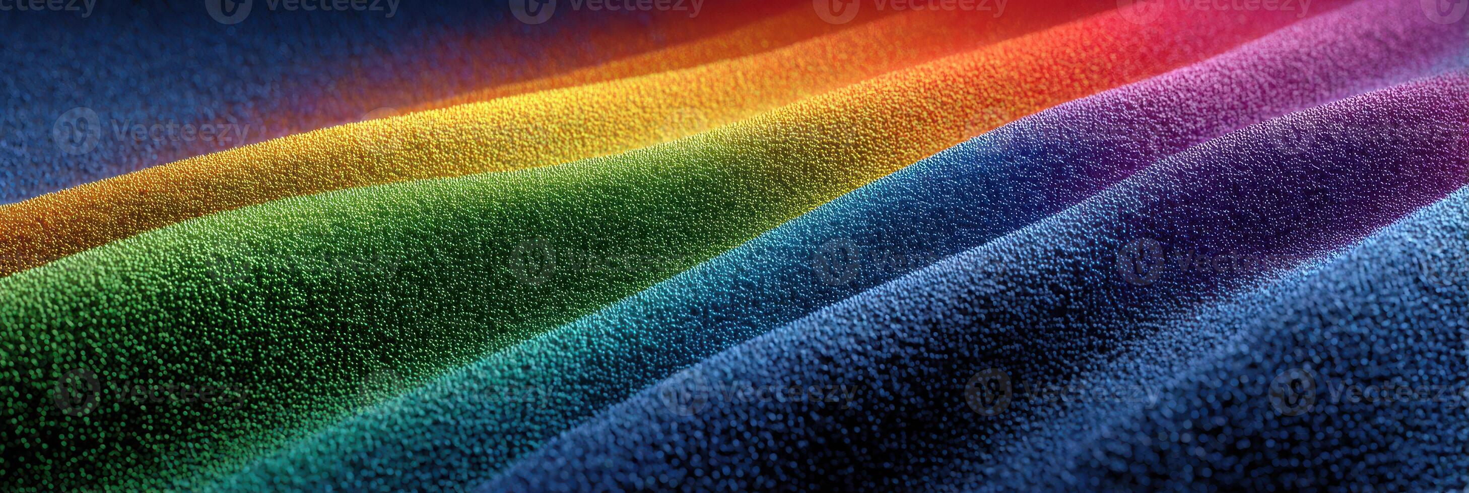 Colorful abstract texture with vibrant wavy patterns in close-up, showcasing fine details and gradients photo