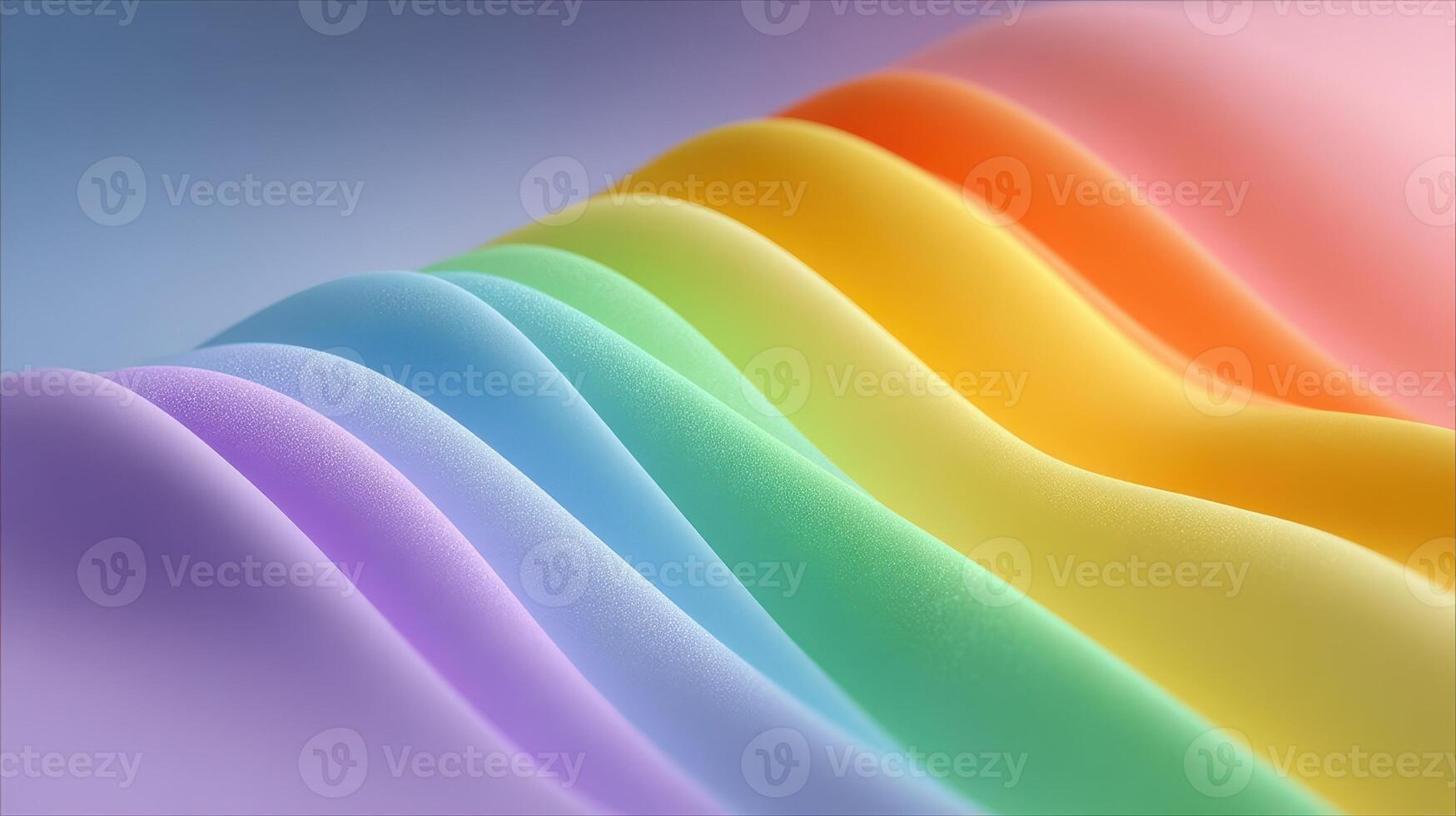 Colorful waves of fabric draping softly in pastel shades create a serene and harmonious visual effect photo