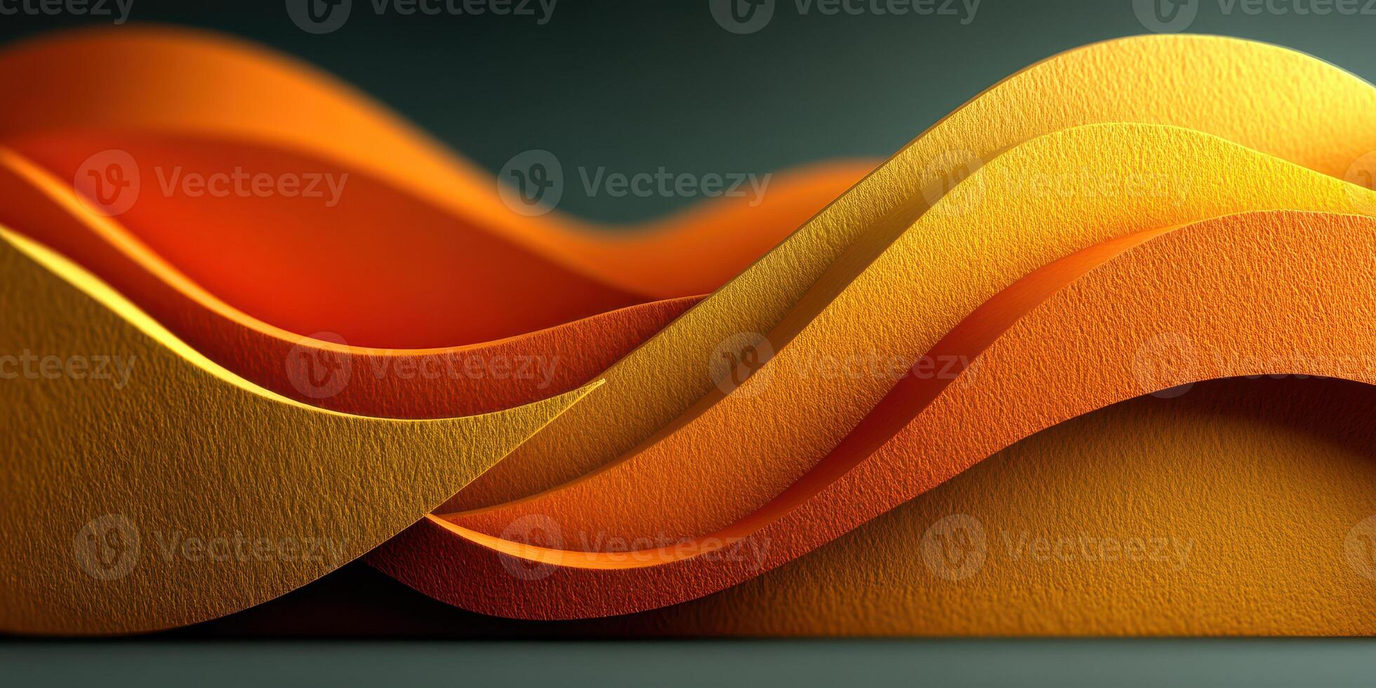Vibrant swirls of orange and yellow create a captivating abstract design showcasing layered textures and flowing shapes photo