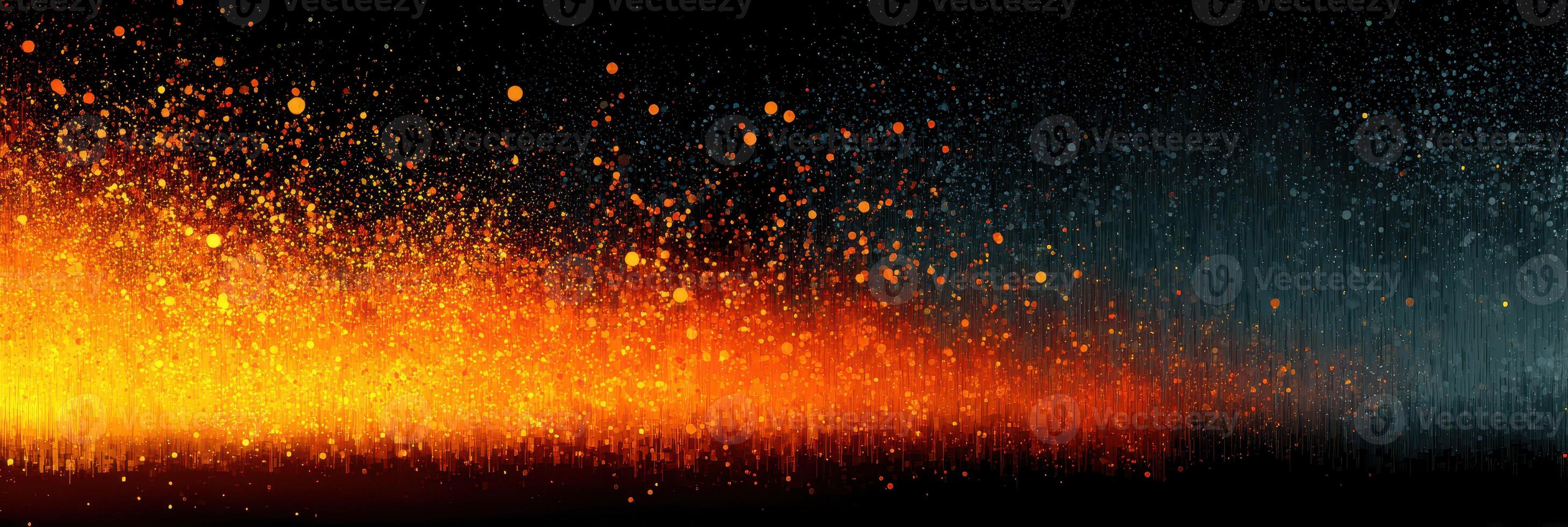 Vibrant display of fiery sparks and glowing embers against a dark backdrop captures the essence of heat and movement photo
