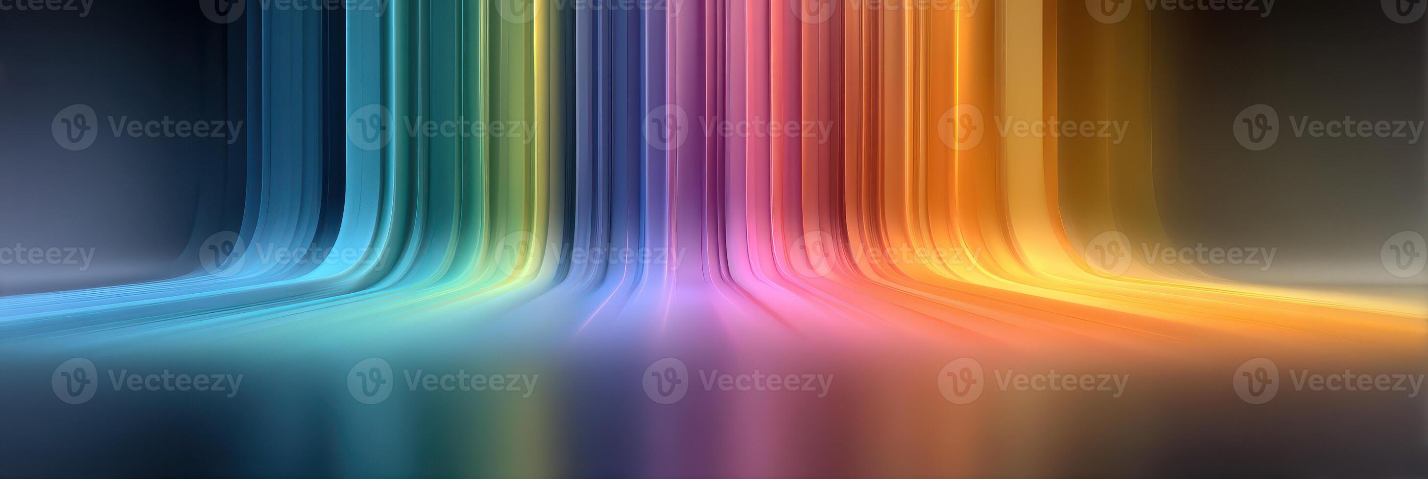 Colorful light streaks create a vibrant visual display in a dark environment photo