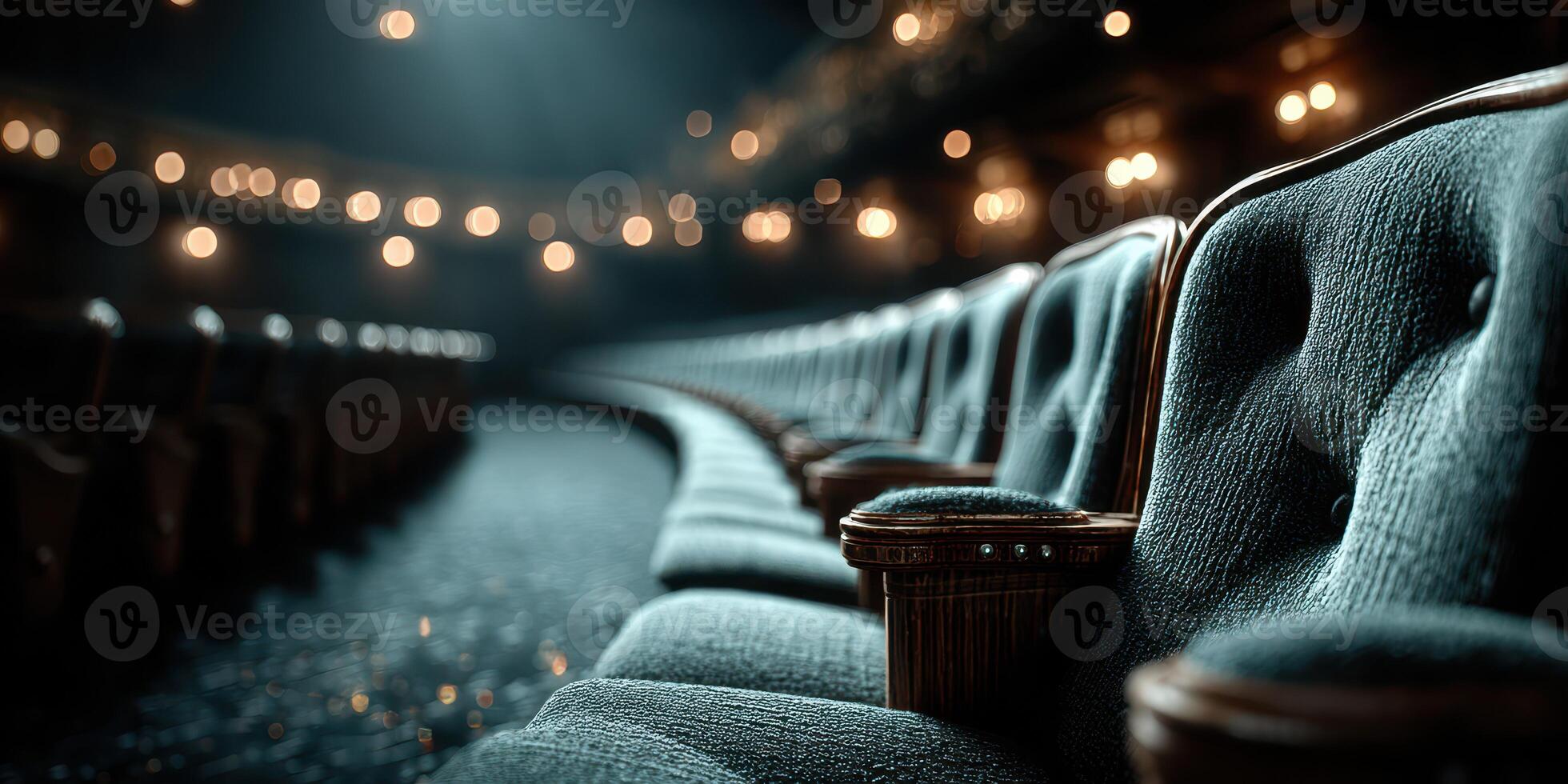 Empty theater seats create a serene atmosphere for the upcoming performance in a historic venue photo