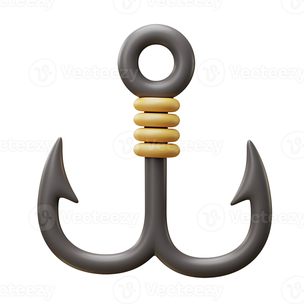 A stylized 3d rendered anchor illustrating marine strength and stability with modern aesthetics png