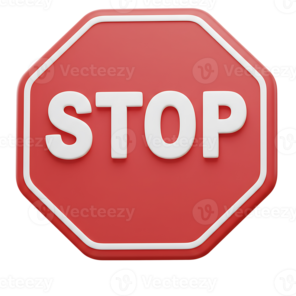 Illustrated stop sign signifying halt caution warning danger symbol illustration concept png