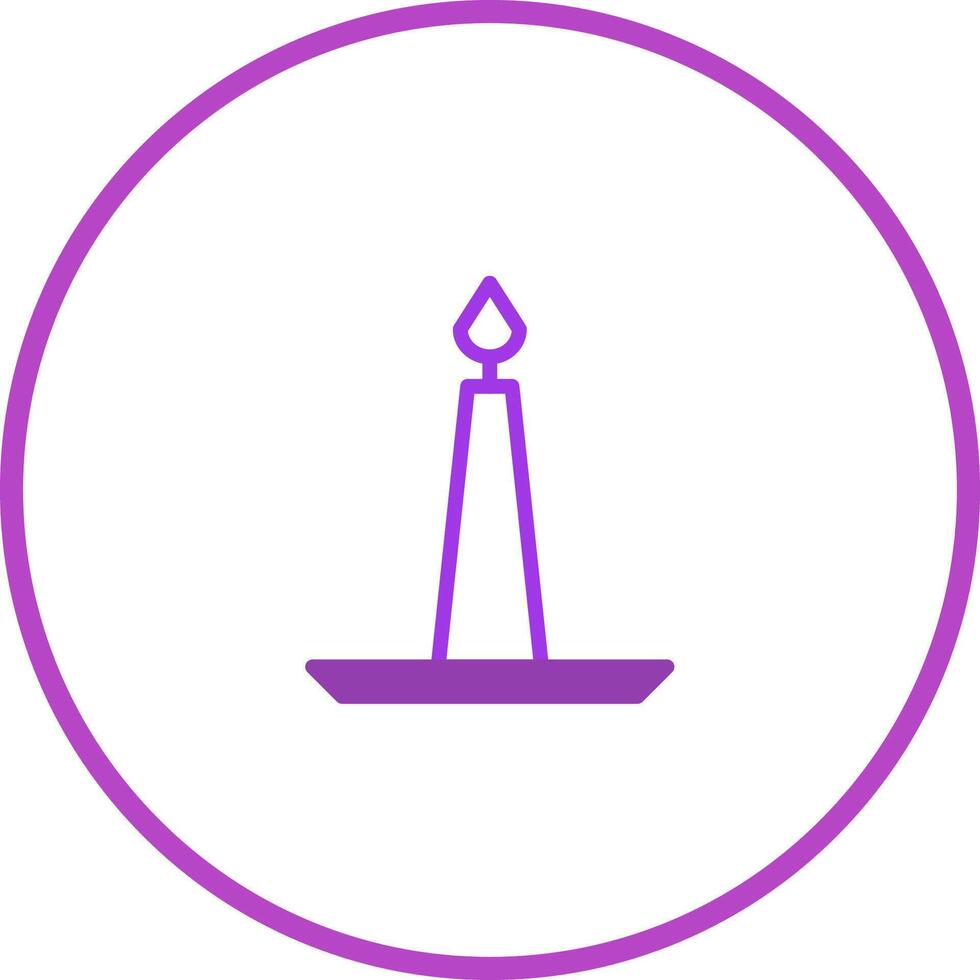 A purple icon of a candle in a circle vector