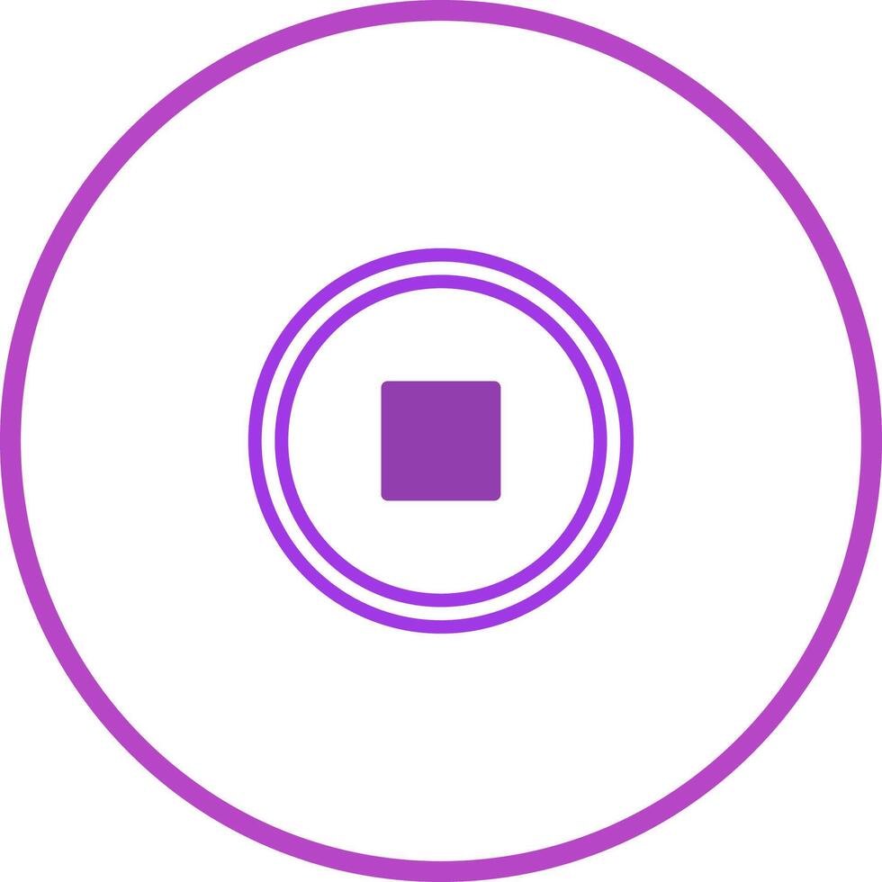 A purple square in a circle on a white background vector