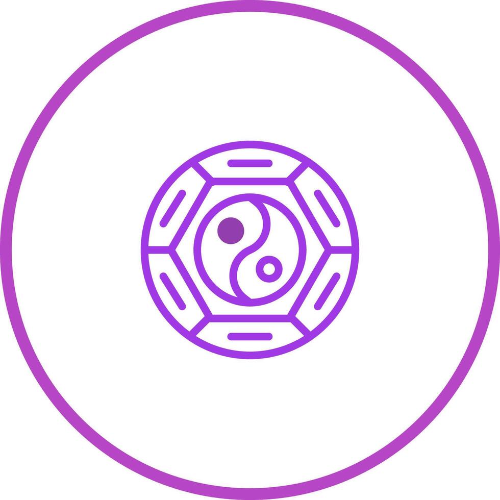A purple circle with a yin yang symbol vector