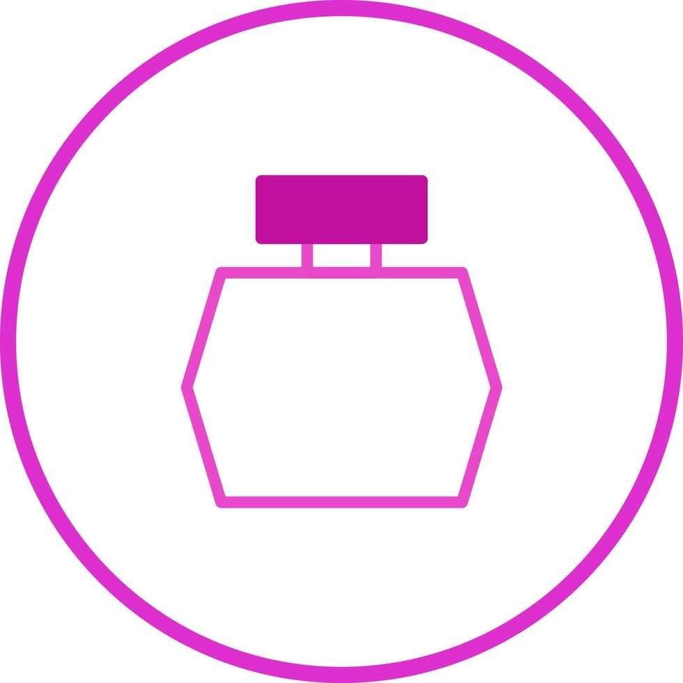A pink perfume bottle icon in a circle vector