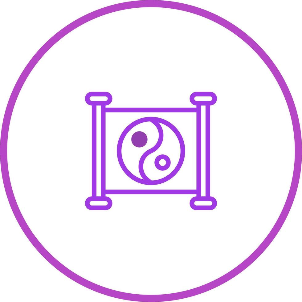 Yin yang symbol in purple circle vector