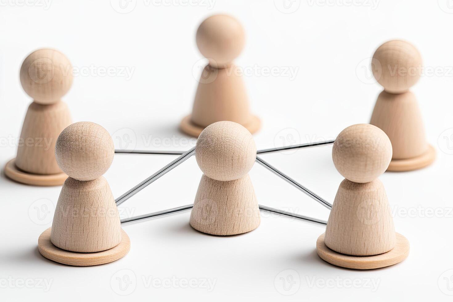 Wooden figures interconnected photo