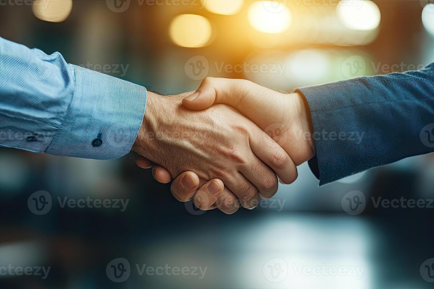 Business handshake in modern setting photo