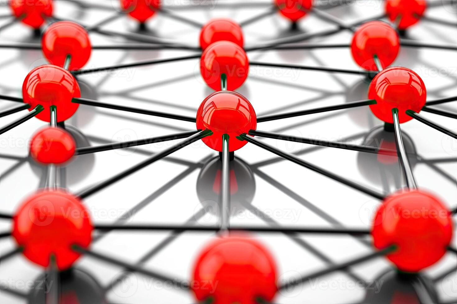 Interconnected Network of Red Balls photo