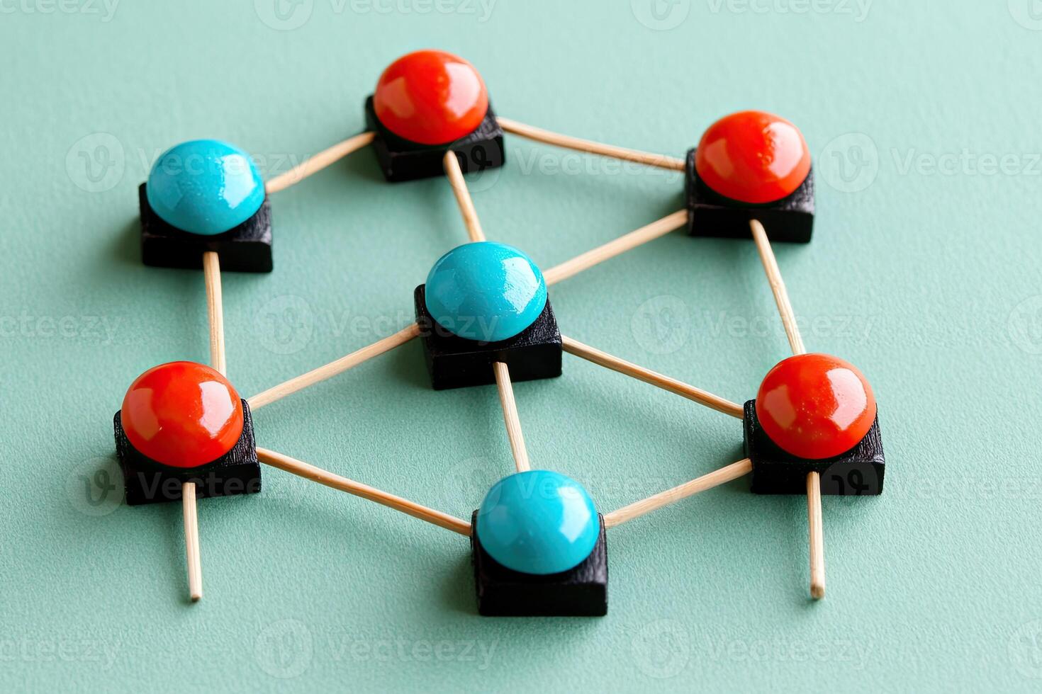 Interconnected Network of Colorful Nodes photo