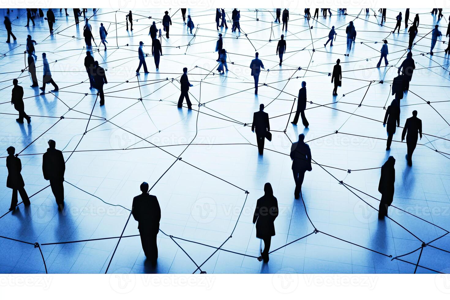 Networked individuals in a bustling environment photo