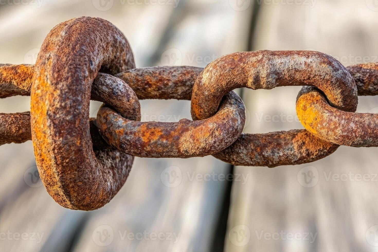 Rusty chain links close-up photo