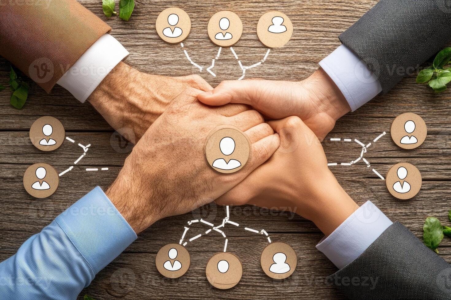 Teamwork and collaboration. A powerful symbol of shared vision and collective success photo