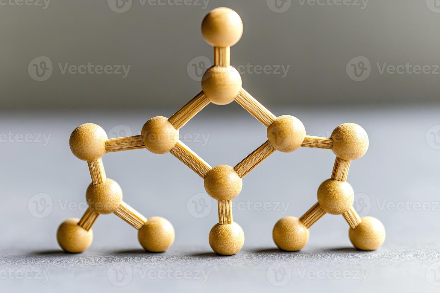 Wooden molecular structure model photo