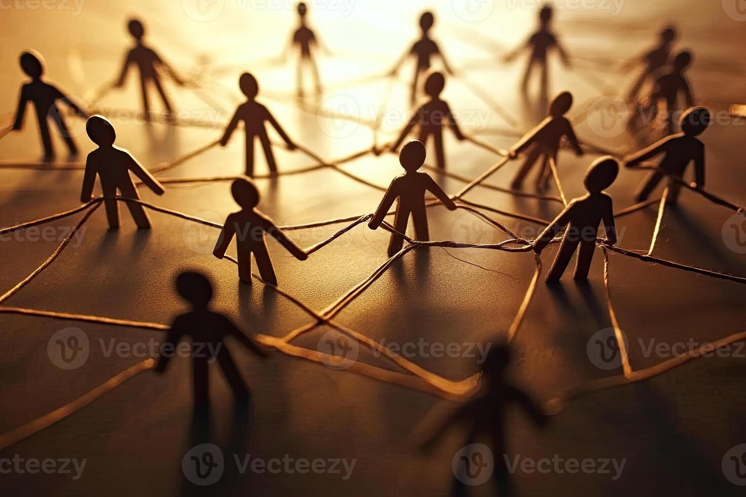 Interconnected individuals in a network photo