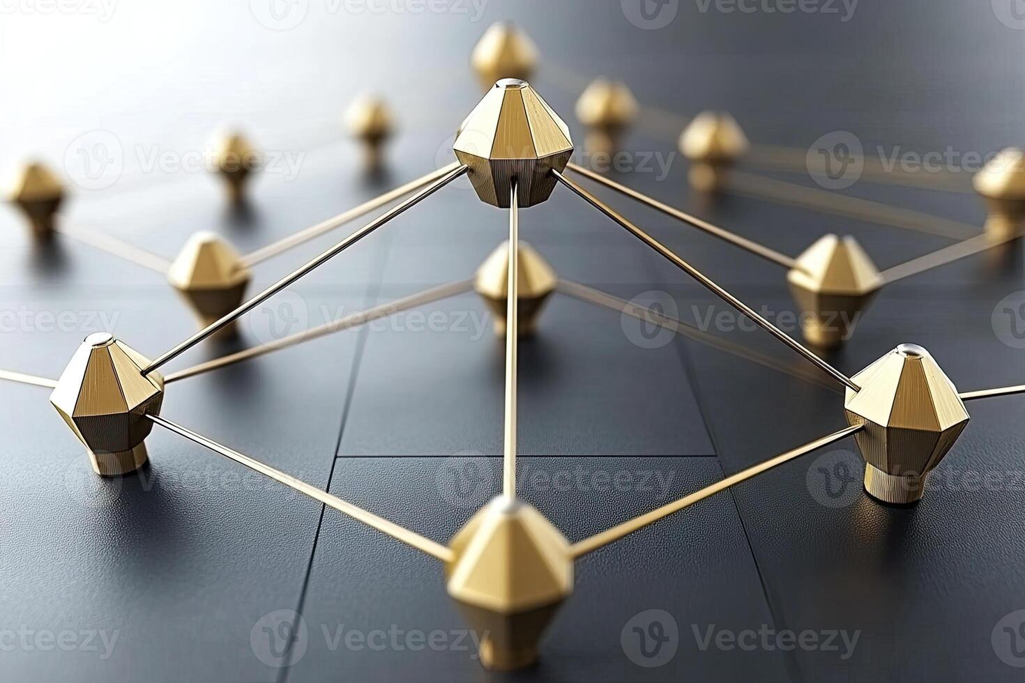 Geometric network structure of connected golden elements photo