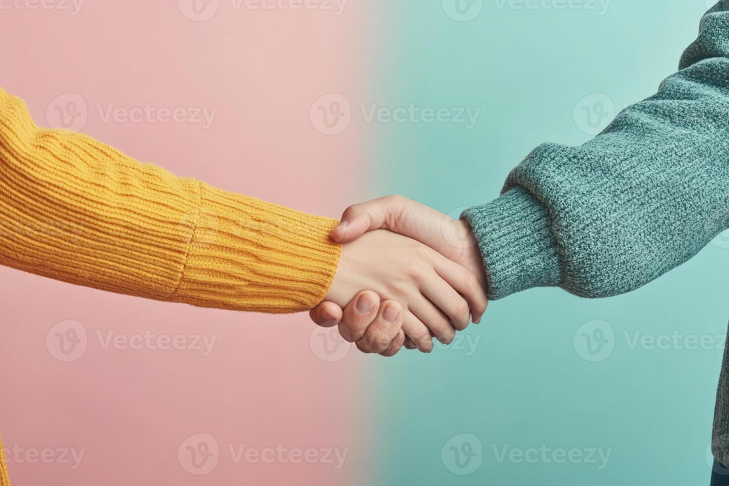 Friendly handshake against a vibrant backdrop photo