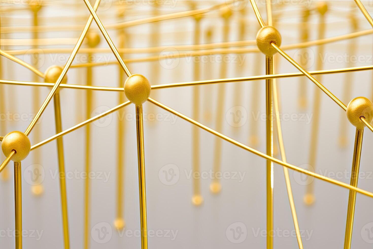 Gold network of interconnected spheres photo