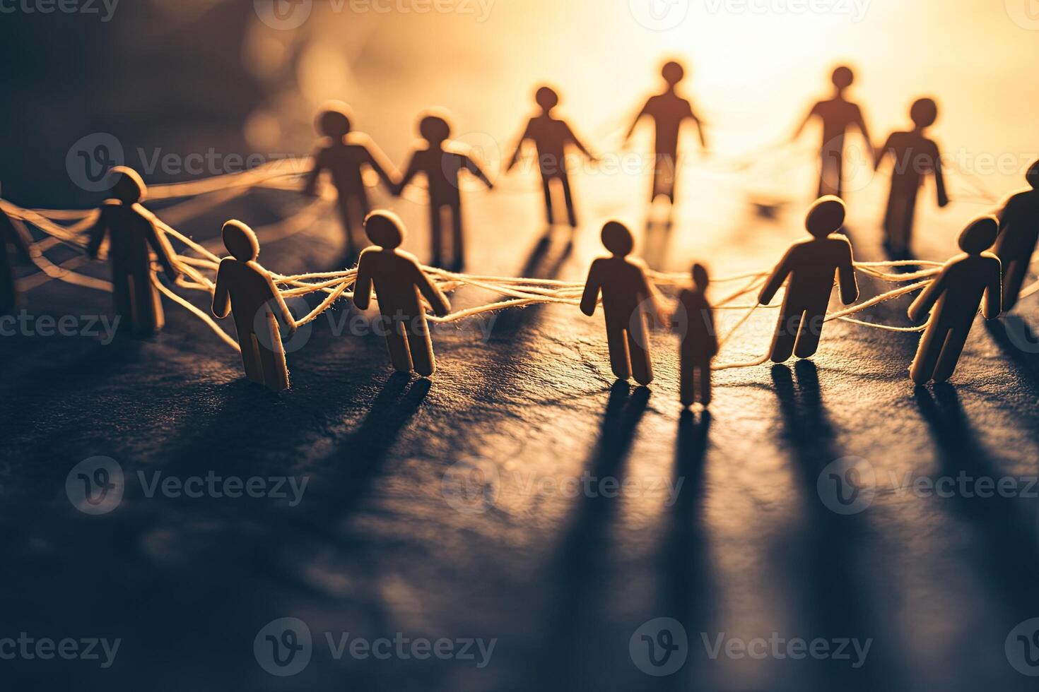 A group of people holding hands in a circle photo