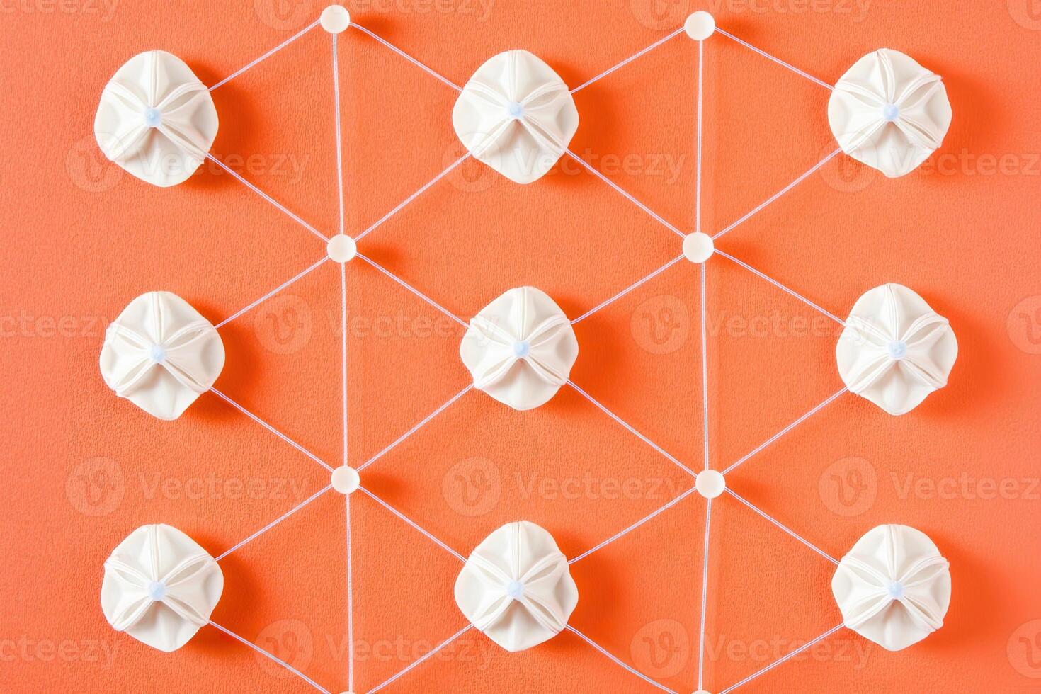 Geometric network of interconnected shapes photo