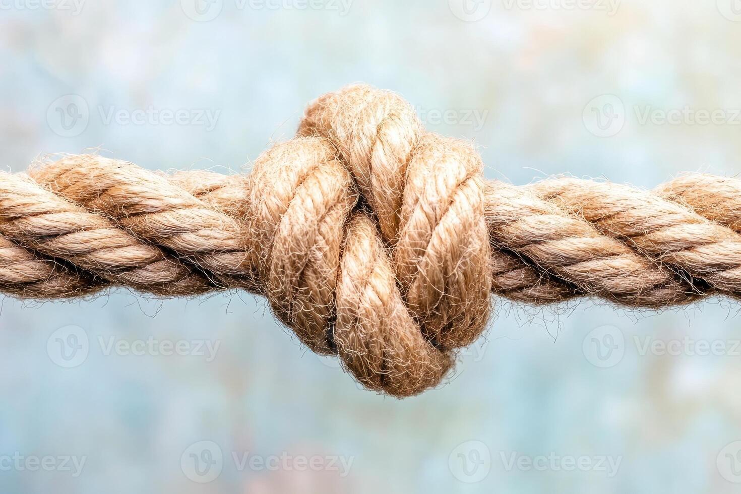 Tight knot in thick rope photo