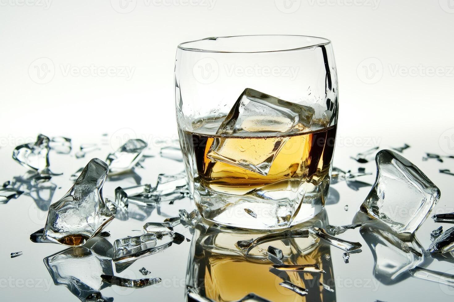 Whiskey in shattered glass photo