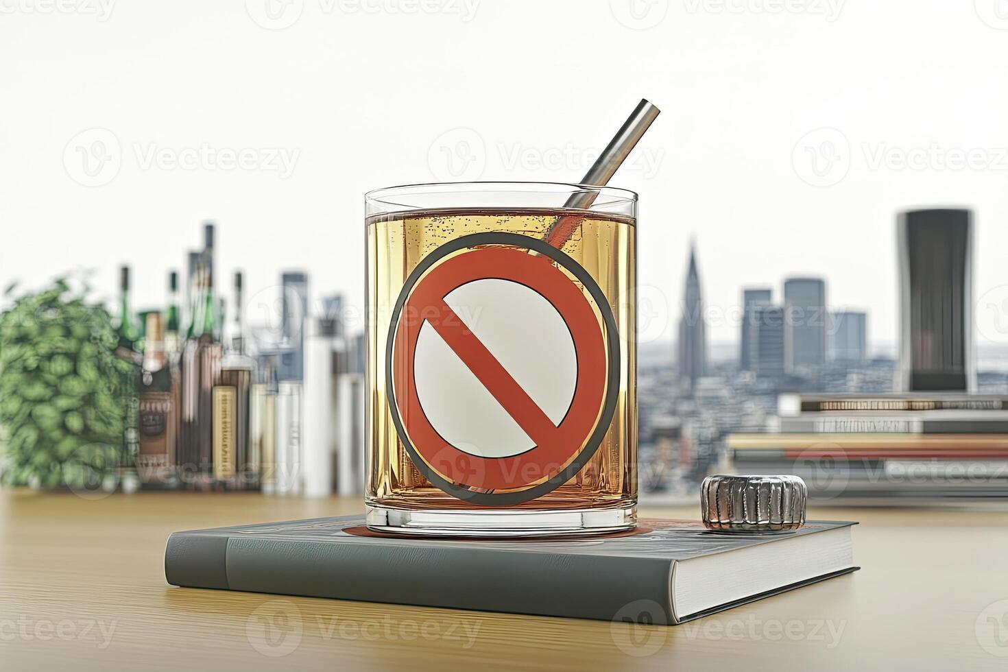 No alcohol beverage in glass photo