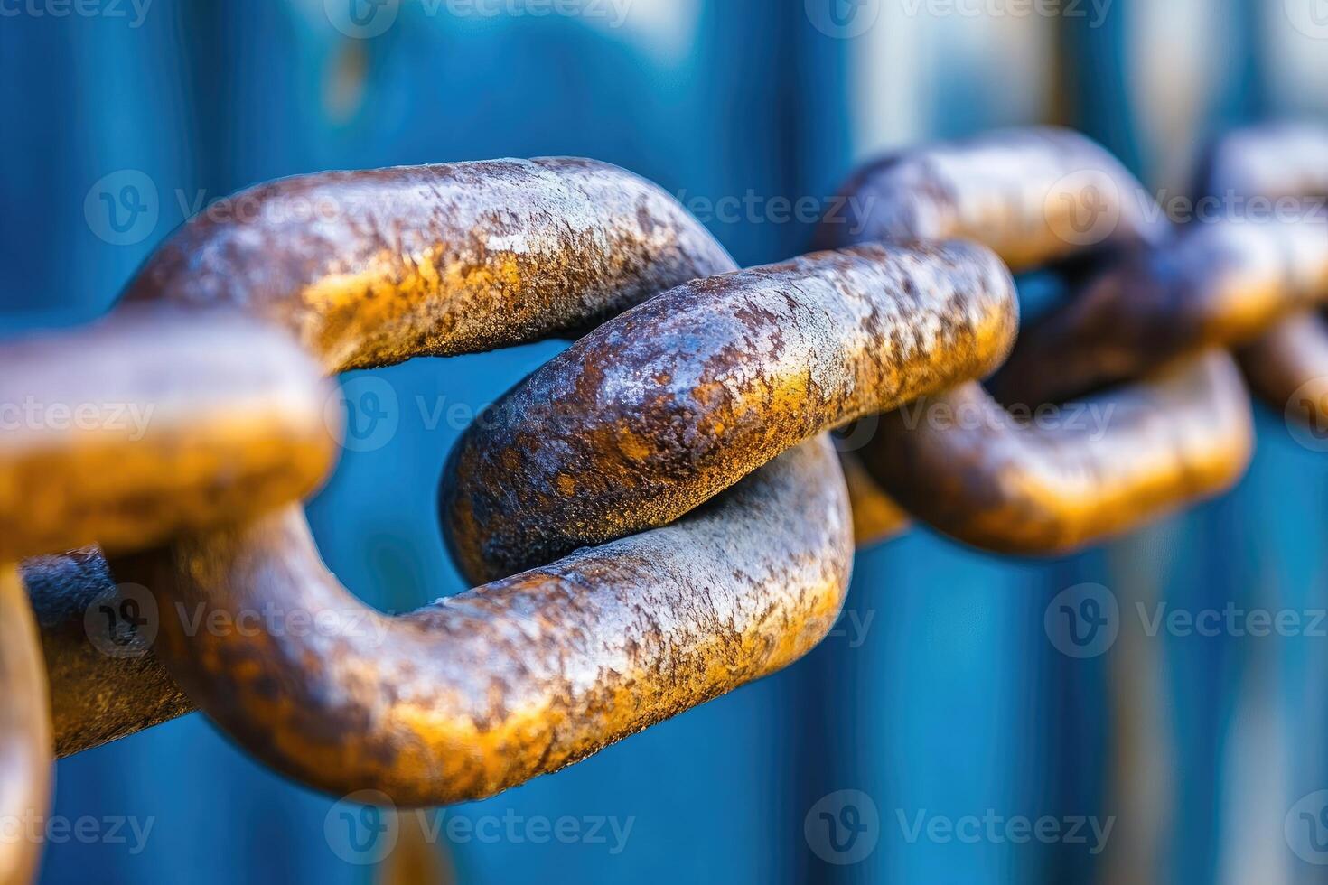 Rusted chain links close-up photo
