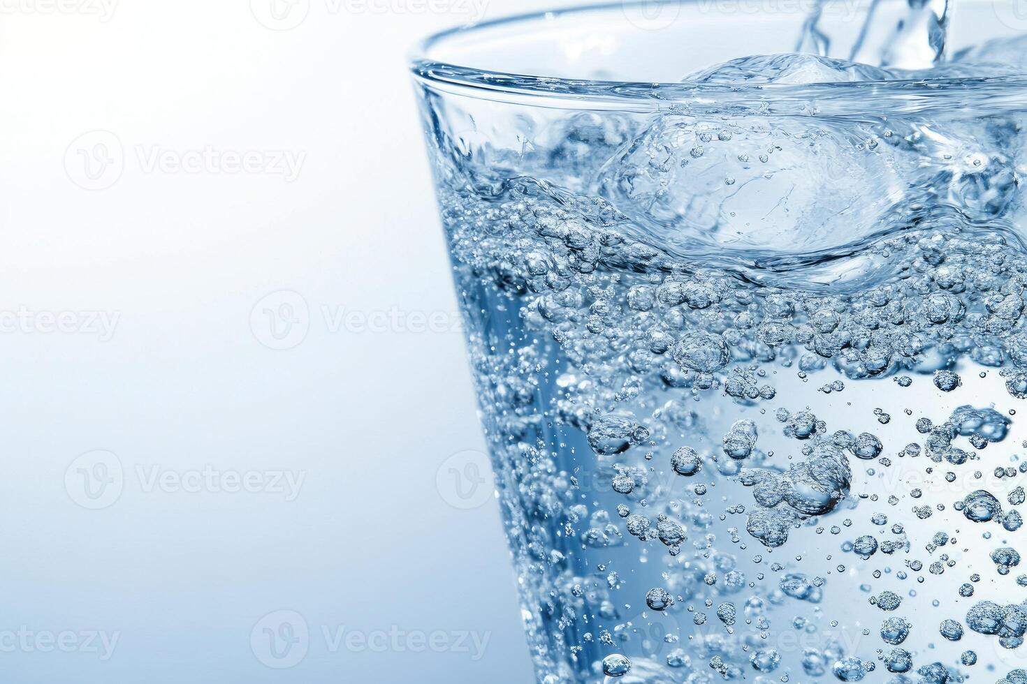 Sparkling water in glass photo