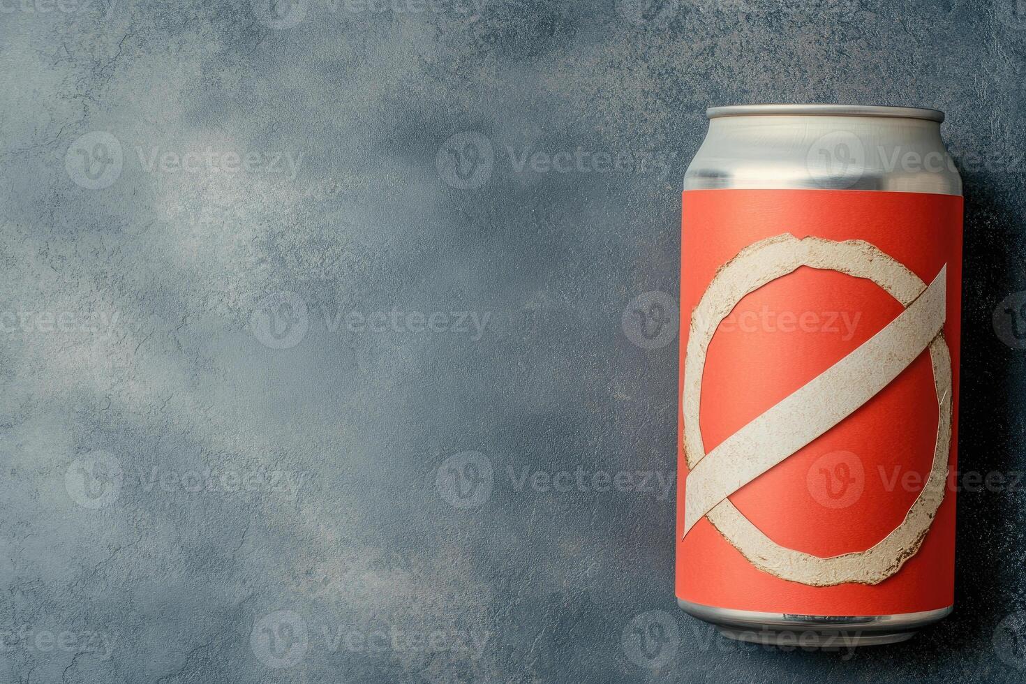 Metal can with a no symbol photo