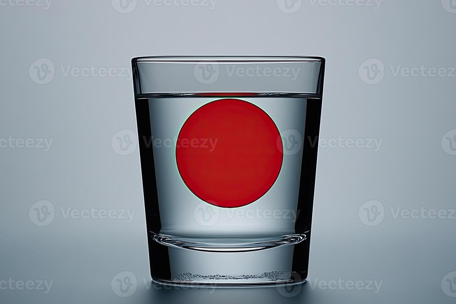 Shot glass with red circle photo