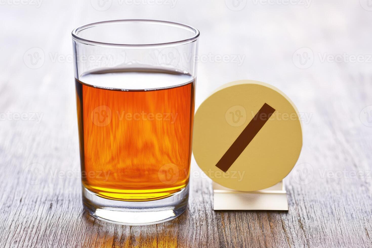 Alcoholic beverage and a pill reminder photo