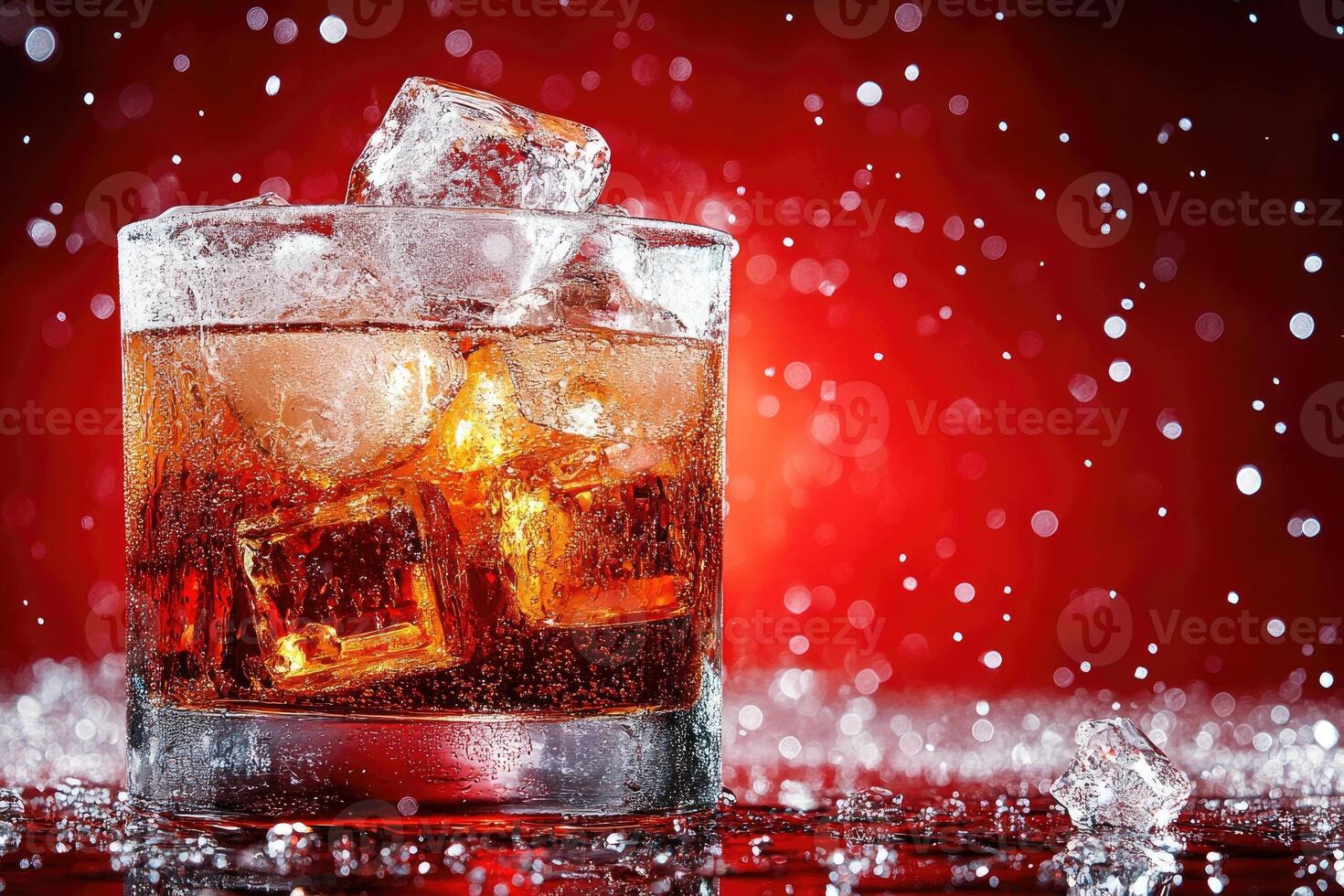 Refreshing beverage with ice photo