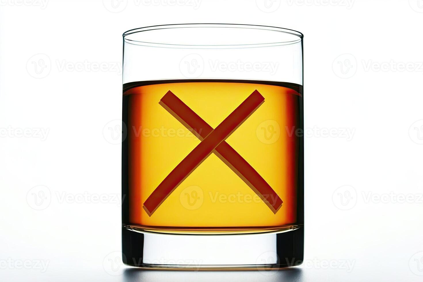 A glass of whiskey with an x on it photo